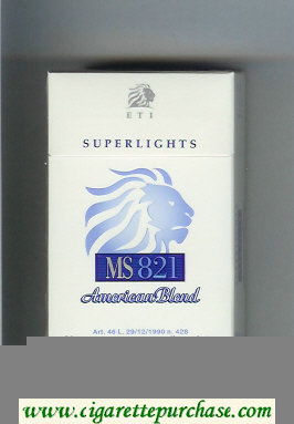 MS ETI 821 Superlights American Blend cigarettes hard box