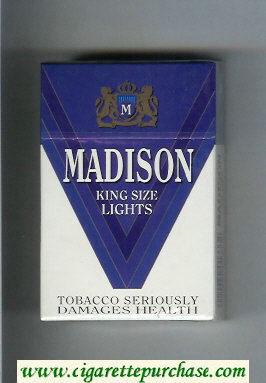 Madison Lights cigarettes hard box