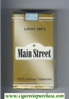 Main Street Light 100s cigarettes soft box