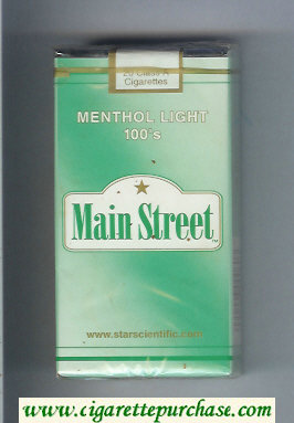 Main Street Menthol Light 100s cigarettes soft box