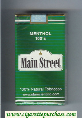 Main Street Menthol 100s cigarettes soft box