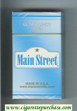 Main Street Ultra Light 100s cigarettes hard box