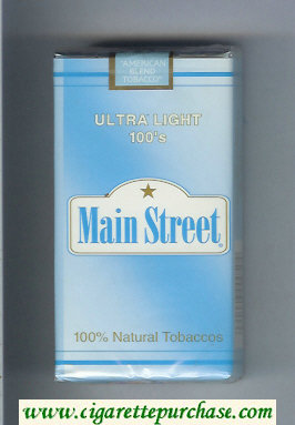 Main Street Ultra Light 100s cigarettes soft box