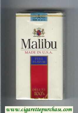 Malibu Full Flavor Deluxe 100s cigarettes soft box