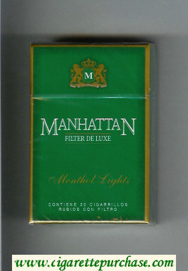Manhattan Menthol Lights Filter Deluxe cigarettes hard box