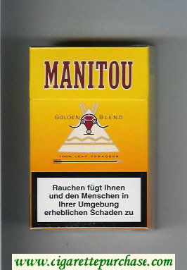 Manitou Golden Blend cigarettes hard box