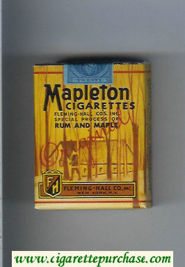 Mapleton Rum and Maple cigarettes soft box