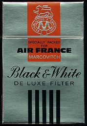 Marcovitch Black and White Deluxe Filter cigarettes hard box