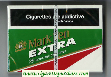 Mark Ten Extra 25 cigarettes wide flat hard box