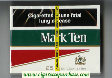 Mark Ten 25 cigarettes wide flat hard box
