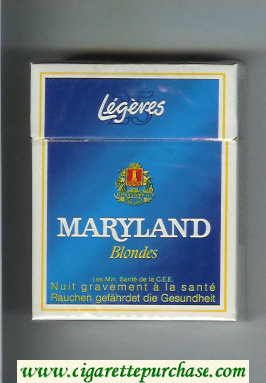 Maryland Legeres Blondes 25s blue and white cigarettes hard box