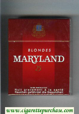 Maryland Blondes 25s red cigarettes hard box