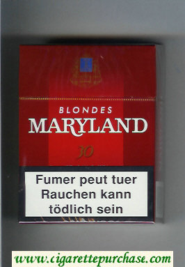 Maryland Blonde 30 red cigarettes hard box