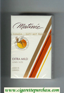 Matinee Extra Mild King Size cigarettes hard box