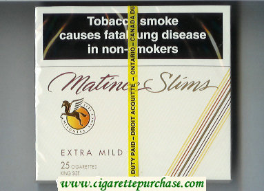 Matinee Slims Extra Mild 25 cigarettes King Size wide flat hard box