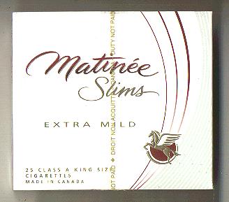 Matinee Slims Extra Mild 25 cigarettes wide flat hard box