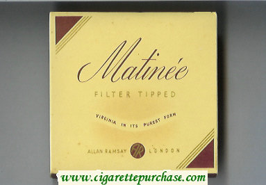 Matinee Filter Tipped Virginia In Its Purest Form cigarettes wide flat hard box