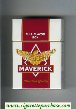 Maverick Full Flavor white and red and yellow cigarettes hard box
