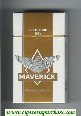 Maverick Lights Box 100s white and gold and grey cigarettes hard box