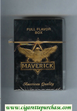 Maverick Full Flavor black and gold cigarettes hard box