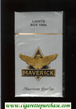 Maverick Lights Box 100s grey and gold and black cigarettes hard box