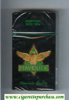 Maverick Menthol Box 100s black and gold and green cigarettes hard box