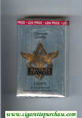 Maverick Specials Lights grey and gold and black cigarettes soft box