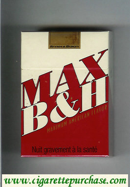 Max B and H Maximum American Flavor cigarettes hard box