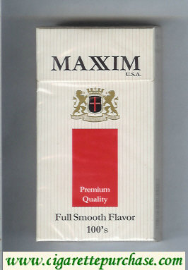 Maxim USA Premium Quality Full Smooth Flavor 100s cigarettes hard box