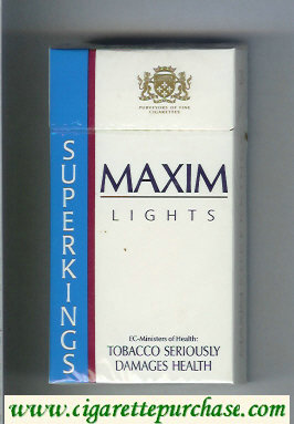 Maxim Lights 100s cigarettes hard box