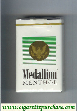 Medallion Menthol white and green cigarettes soft box