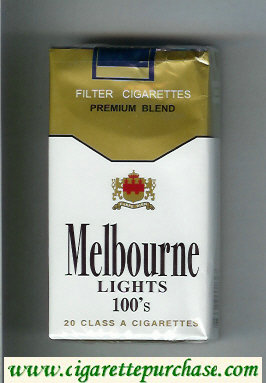 Melbourne Lights 100s Premium Blend cigarettes soft box