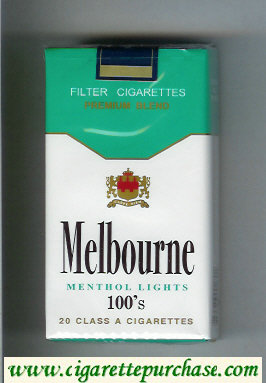Melbourne Menthol Lights 100s Premium Blend cigarettes soft box