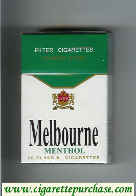 Melbourne Menthol Premium Blend cigarettes hard box