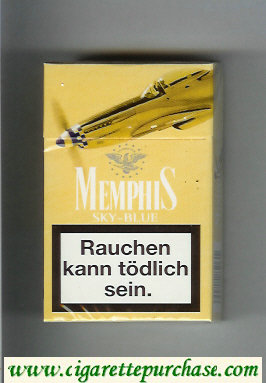 Memphis Sky-Blue hard box cigarettes
