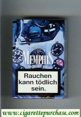 Memphis cigarettes Sky-Blue hard box