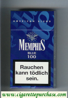 Memphis Blue American Blend 100 cigarettes hard box