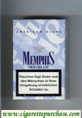 Memphis Sky-Blue American Blend cigarettes hard box