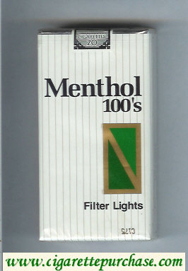 Menthol 100s Filter Lights cigarettes soft box