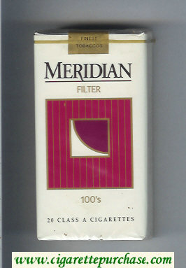 Meridian Filter 100s cigarettes soft box