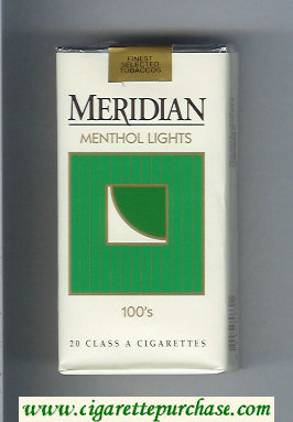 Meridian Menthol Lights 100s cigarettes soft box