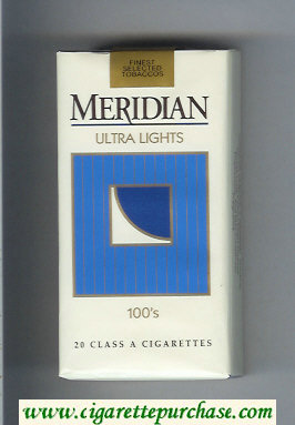Meridian Ultra Lights 100s cigarettes soft box