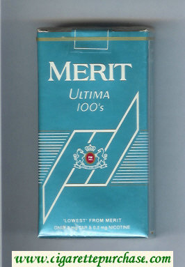 Merit Ultima blue 100s cigarettes soft box