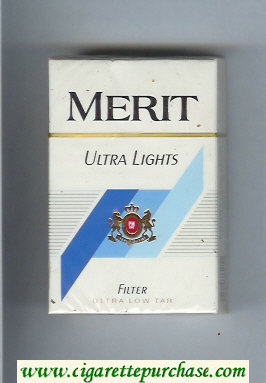 Merit Ultra Lights cigarettes hard box