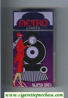 Metro Lights Slims 100s cigarettes hard box