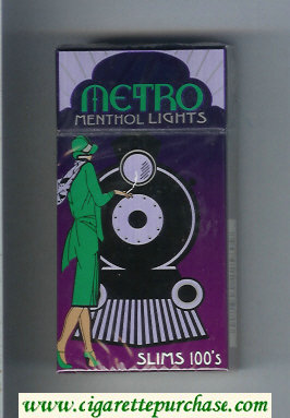 Metro Menthol Lights Slims 100s cigarettes hard box