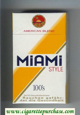 Miami Style American Blend 100s cigarettes hard box