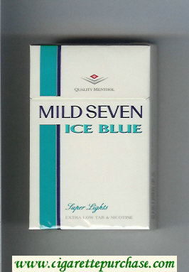 Mild Seven Ice Blue Super Lights Menthol cigarettes hard box