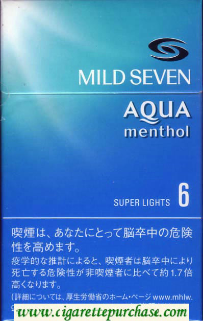 Mild Seven Aqua menthol super lights cigarettes soft box