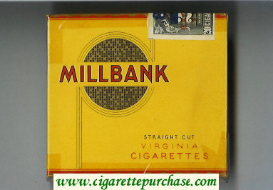 Millbank Straigth Cut Virginia cigarettes wide flat hard box